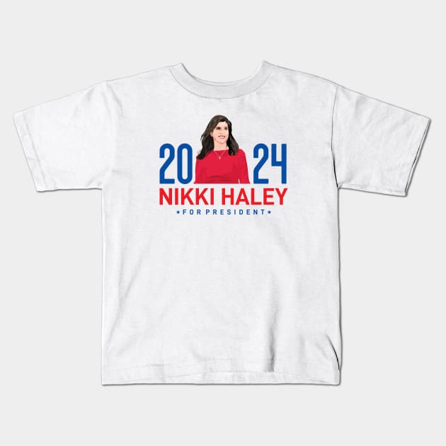 Nikki Haley 2024 For President Kids T-Shirt by MIKOLTN